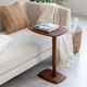 image 2 of Ellis C-Shaped Solid Mango Wood Sofa Side Table