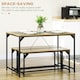 image 4 of HOMCOM Dining Table and Bench Set for 4, Modern Kitchen Table & 2 Benches