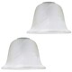 image 1 of Pair of White Alabaster Glass Shades with Traditional Shape for E14 and E27 | White