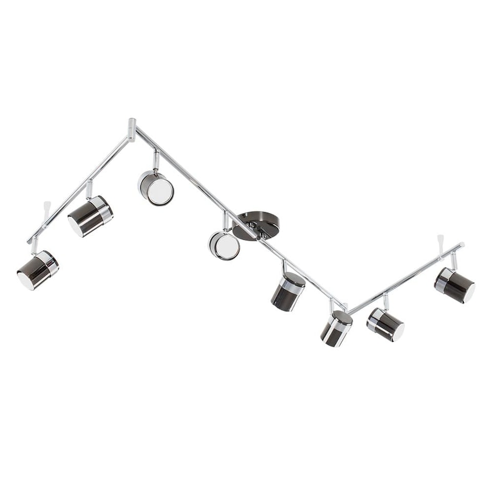 image 1 of ValueLights Rosie 8 Way Flexi Z Spot Light Black Chrome & Chrome | Black