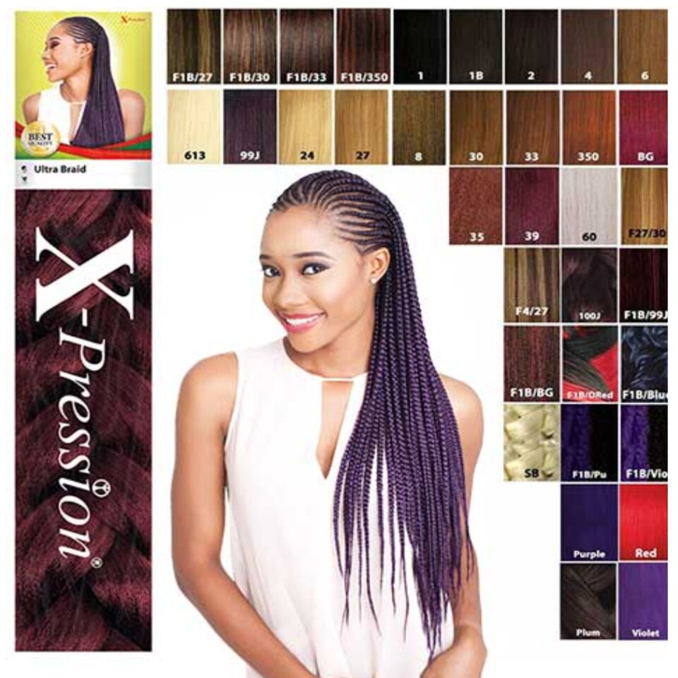 image 1 of X Pression Syn Ultra Braid X-PRESSION Ultra Hair Braid (Braiding) Extension (Choice of Colours) Multi | Green | One Size