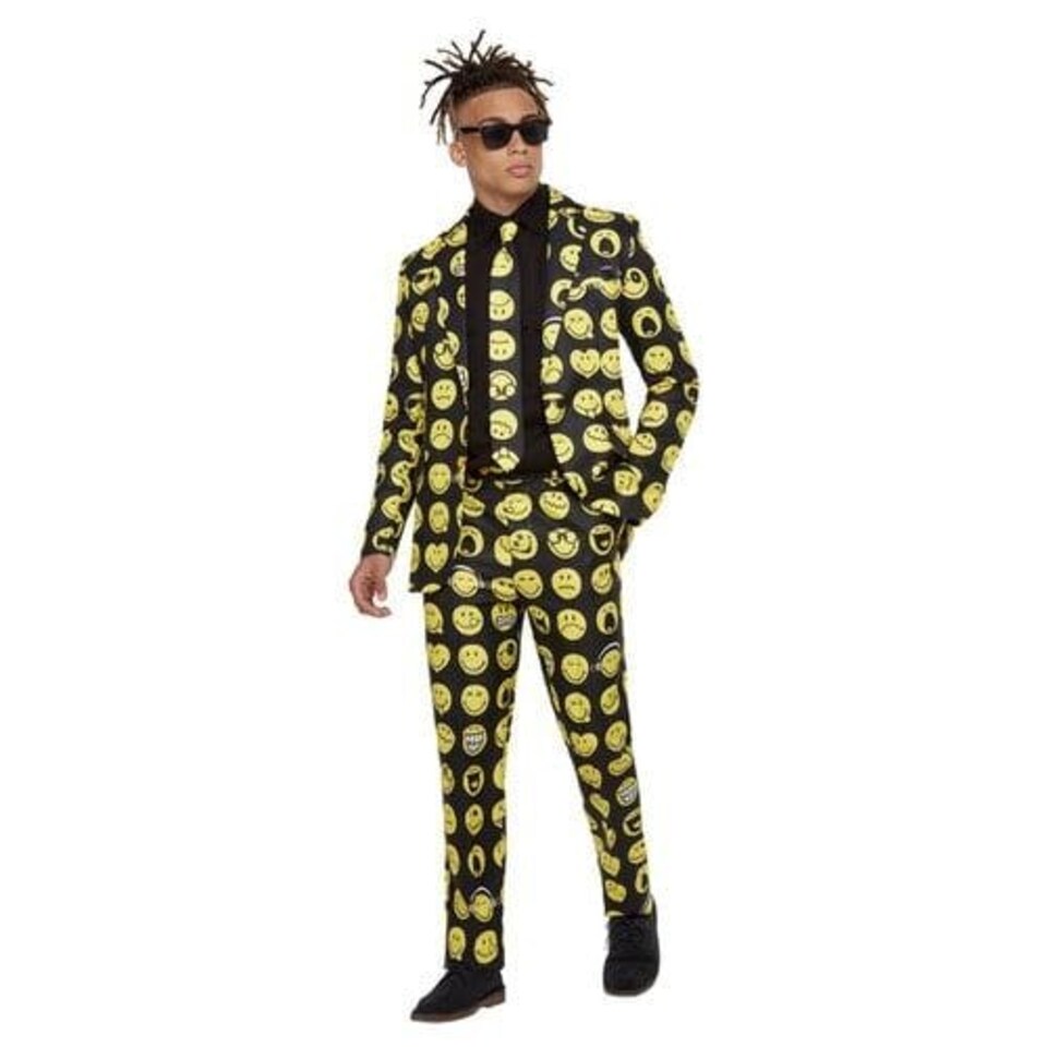 image 1 of Smiley Stand Out Suit Fancy Dress Costume Adult Mens Large Multi | L