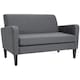 image 1 of HOMCOM 2 Seater Sofa, Small Comfy Sofa Couch with Rubber Wood Legs, Modern Upholstered Loveseat for Living Room, Bedroom, Charcoal Grey