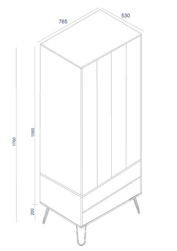 image 1 of Augusta Industrial Style Pine Wardrobe with 2 Doors and 2 Drawers for Bedroom Storage | Brown | Brown | One Size | 1