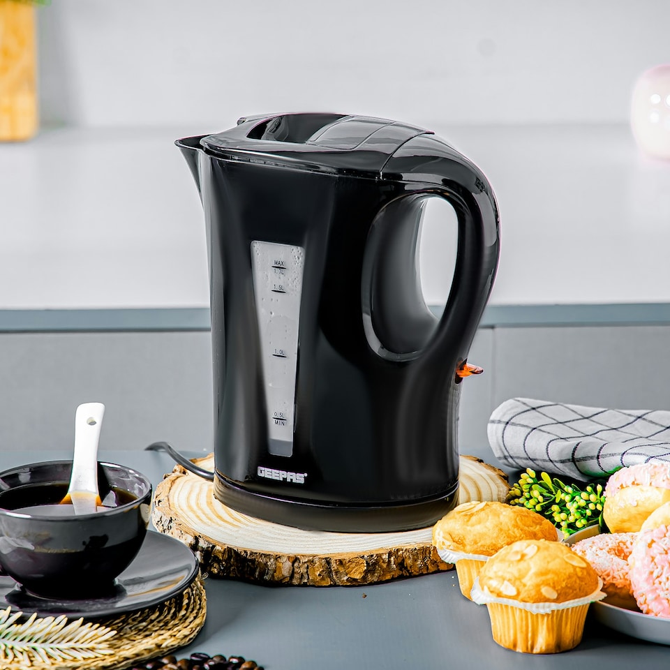 image 1 of GEEPAS 1.7L Cordless Electric Kettle, 2200W - Black