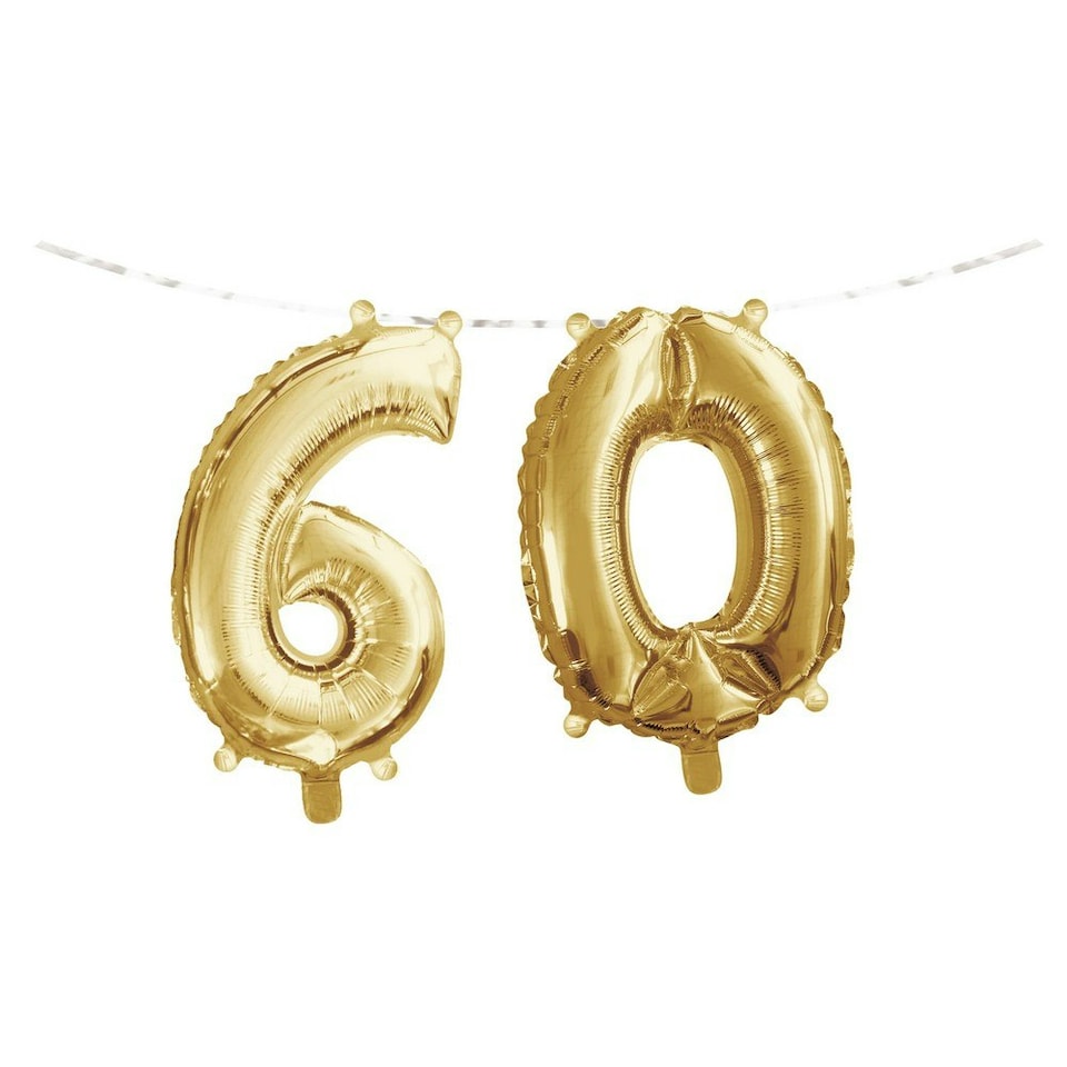Creative Party Ribbon 60th Foil Balloon - Gold - One Size