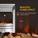 image 5 of HOMCOM Electric Fireplace Stainless Steel 2KW Heater LED Fire Flame Silver | Brown