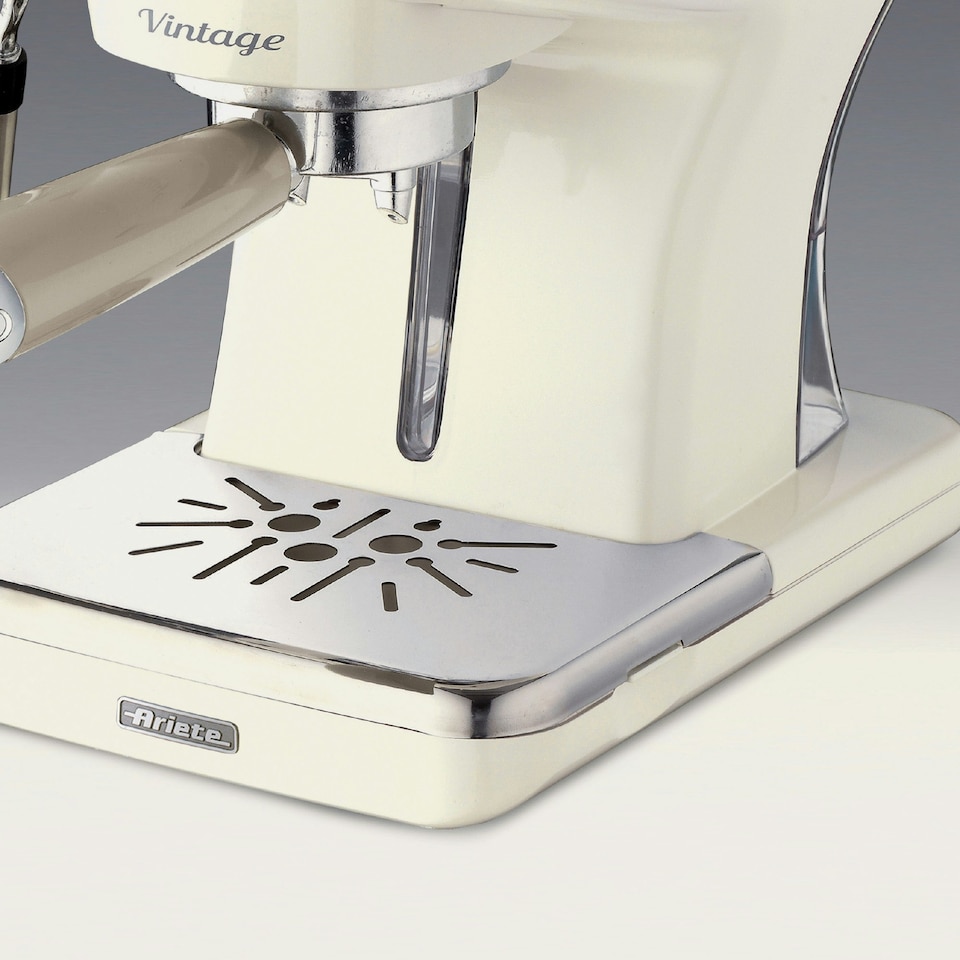 image 1 of Ariete 1389/13 Vintage Retro Espresso Coffee Machine with Milk Frother, Cream