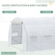 image 5 of Outsunny 3 x 3 x 2 m Polytunnel Greenhouse Pollytunnel Tent w Steel Frame White