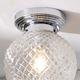 image 4 of Tropic - Chrome with Textured Glass IP44 Bathroom Ceiling Light