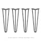 image 2 of 4 x 16" Hairpin Legs - 3 Prong - 12mm - Raw Steel