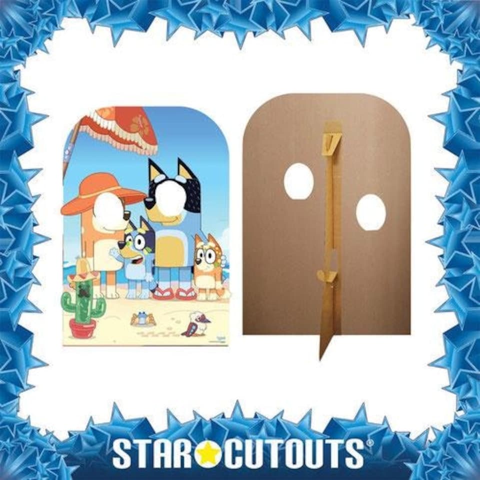 image 1 of Bluey On the Beach Stand In Cardboard Cutout 131cm