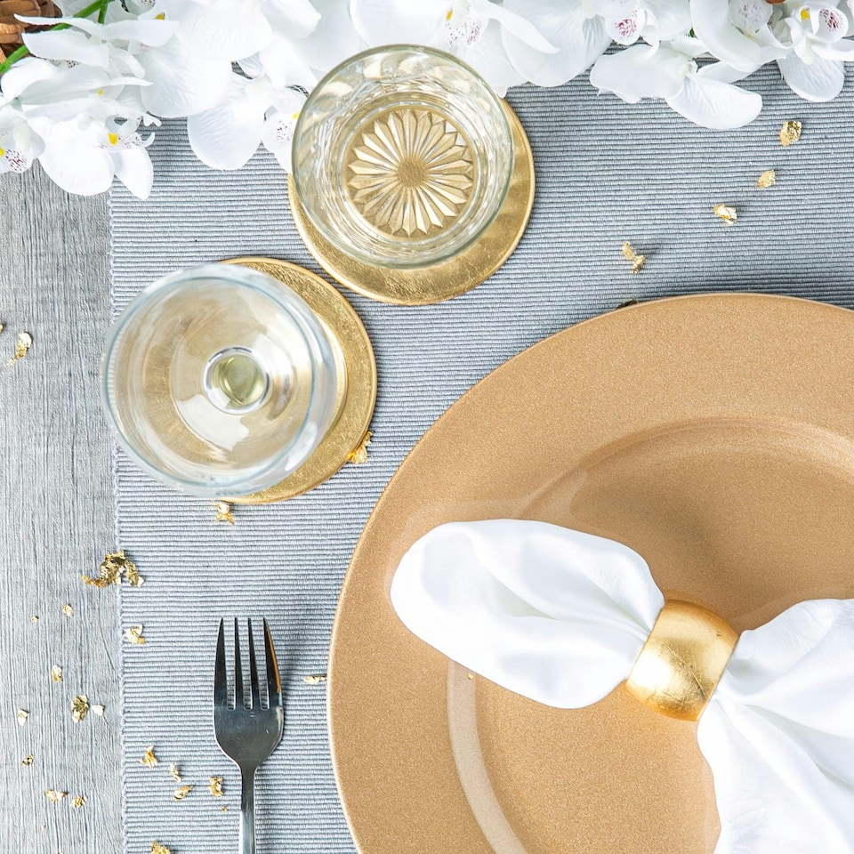 image 1 of Argon Tableware Metallic Charger Plates - 33cm - Gold - Pack of 6 Grey