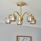 image 2 of BHS Lyna 5 Light Flush Ceiling Light, Brass