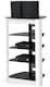 image 3 of Centurion Supports ZINNIA 5-Tier Black Glass Shelves with Gloss White Fascia Entertainment Media Audio Rack | White | Black | 1