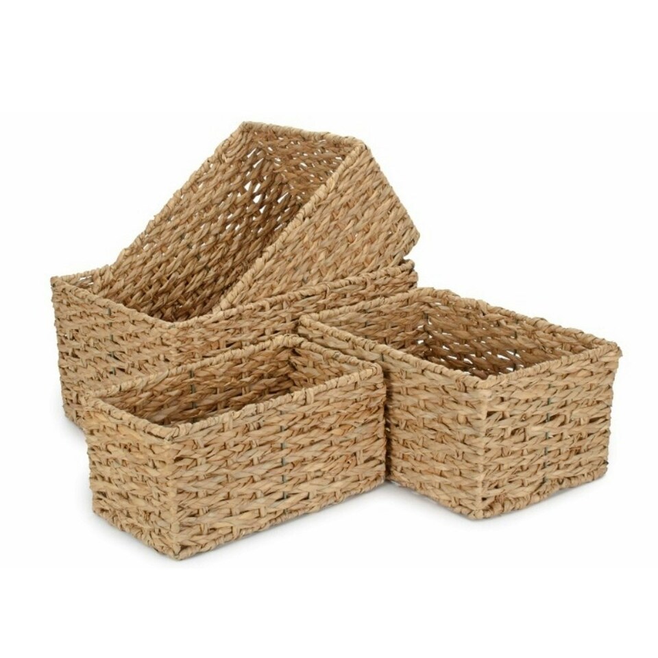 image 1 of Thatch Grass Woven Storage Basket Green | S