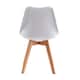 image 5 of Set of 4 Dining Chairs with Solid Wooden Legs and Seat Cushion Pads in White - Eva by MCC