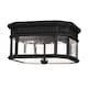 image 1 of Cotswold Lane 2 Light Outdoor Flush Ceiling Light Black IP44, E27