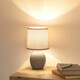 image 3 of Dark Grey Table Lamp with Grey Linen Shade Grey