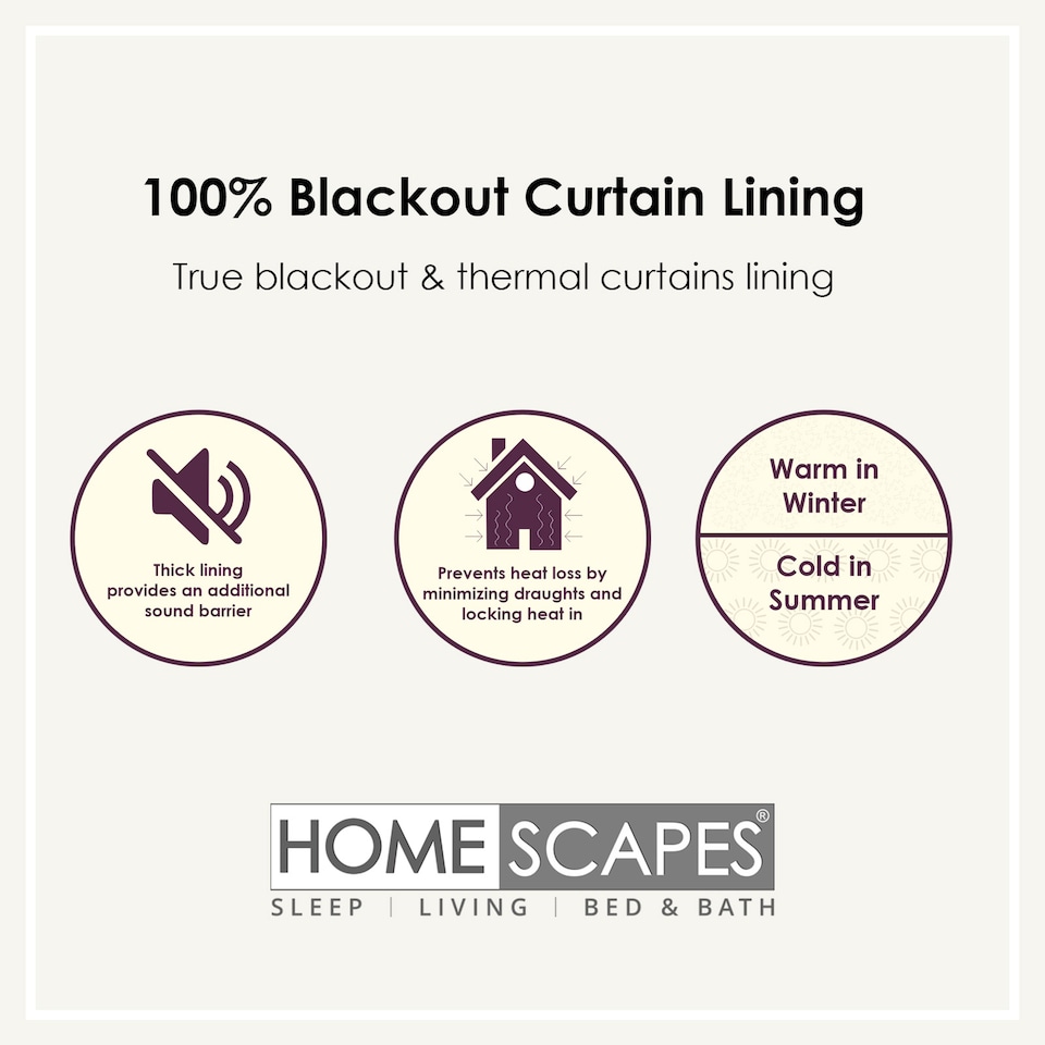 image 1 of Homescapes Blackout Curtain Lining Pair 3-Pass Coating - 64 x 52 Inches | Grey | Grey