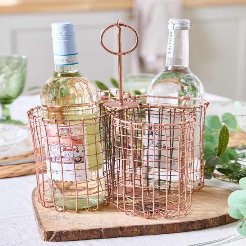 image 1 of Copper Wire Cutlery Holder