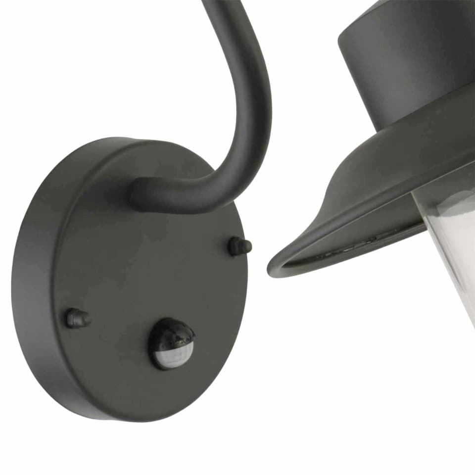 image 1 of Montford - Black Motion Sensor Outdoor Wall Light | Black | Clear | 1
