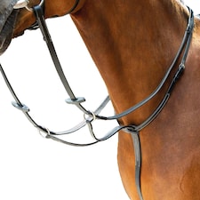 Salisbury Leather Horse Running Martingale - Black - Full