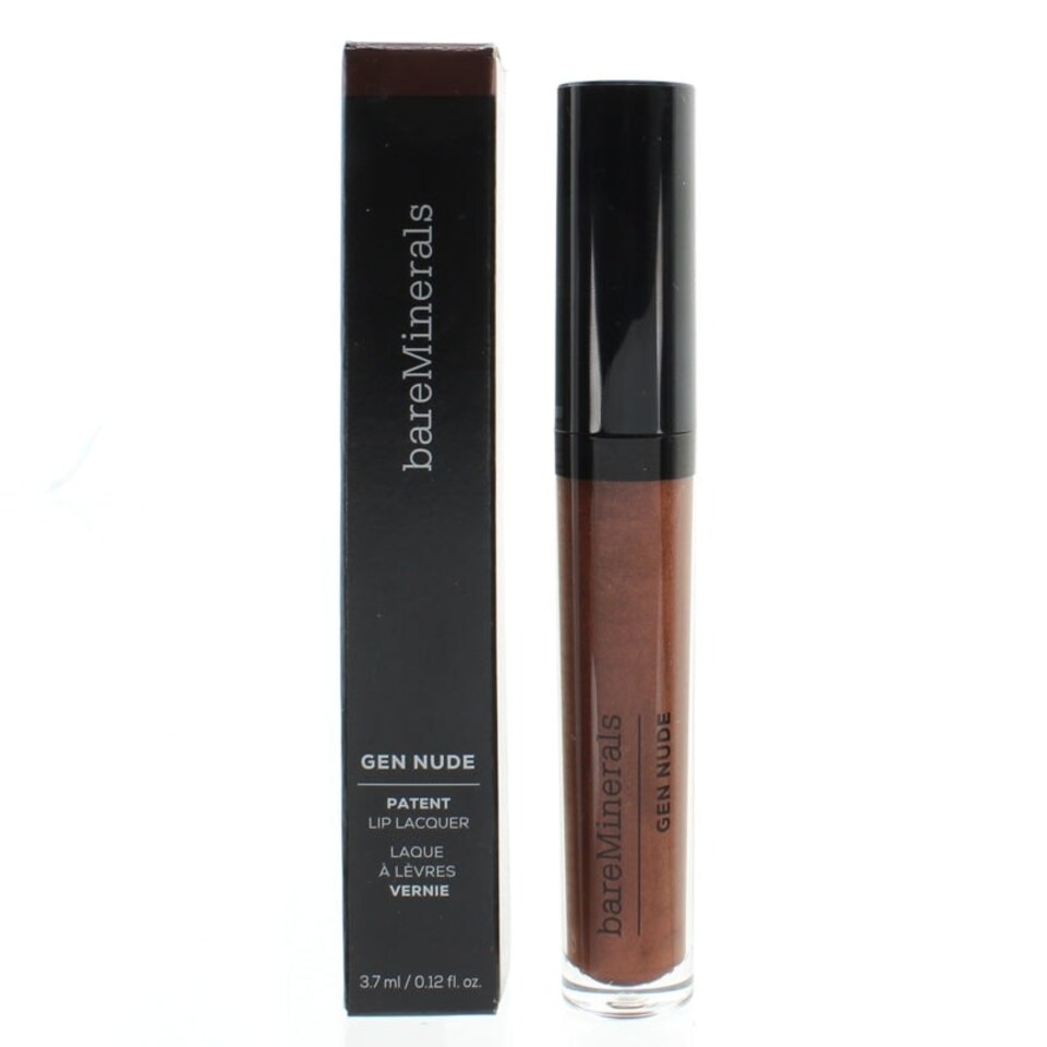 image 1 of bareMinerals Gen Nud Patent Brown Liquid Lipstick Gloss Bronzite Brown | Bronzite