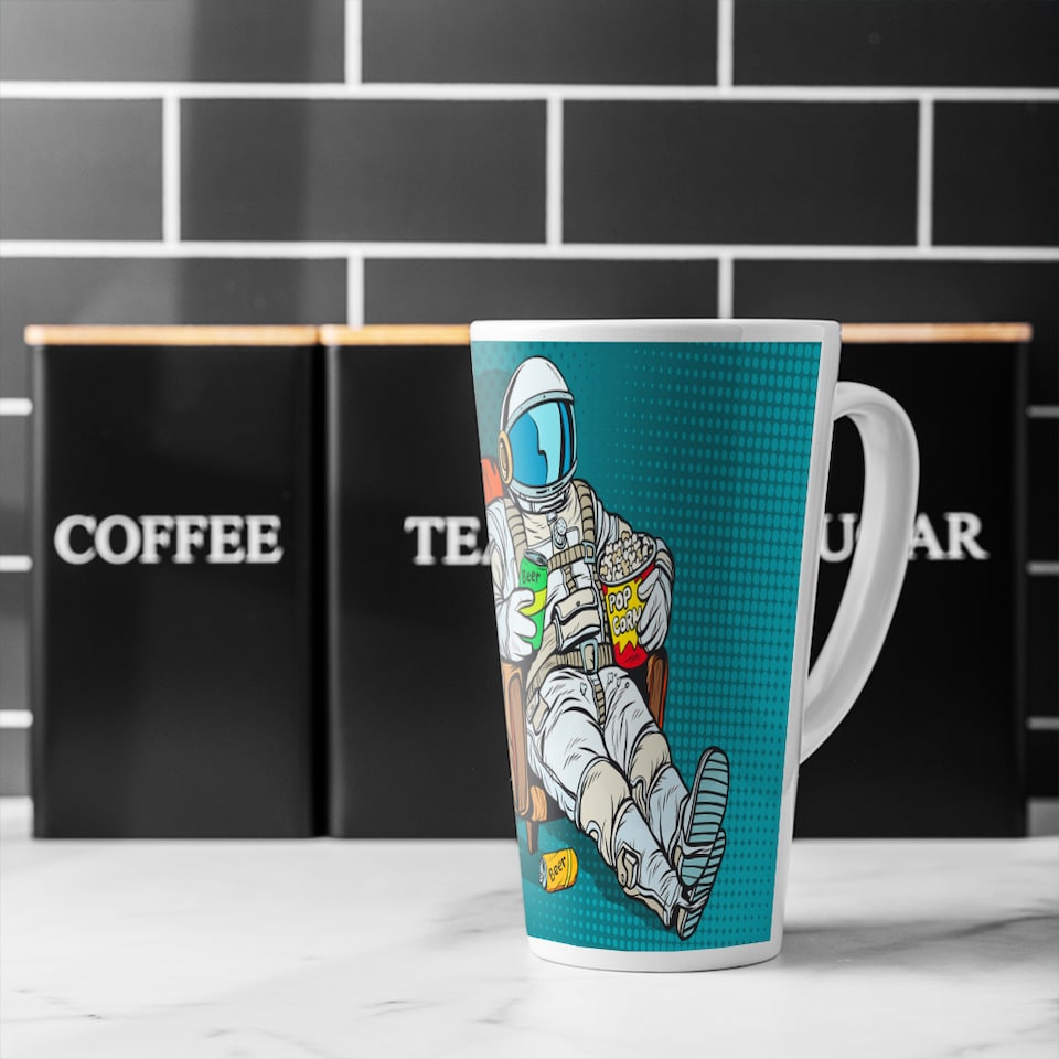 image 1 of loneliness in space. Pop art retro Designer Latte Mug