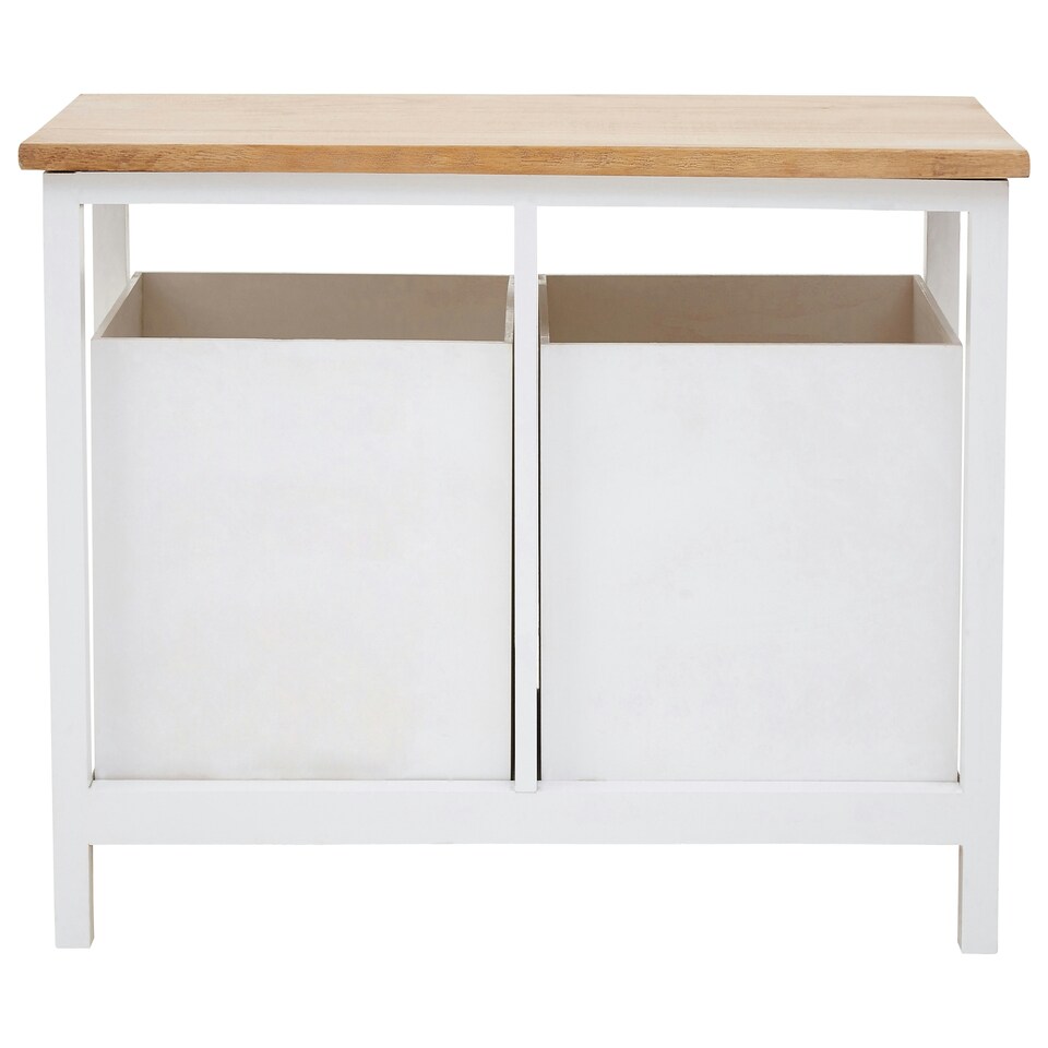 image 1 of Interiors By Premier Compact Design 2 Drawer Bench, Modern Design Chest Of Drawers For Livingroom, Minimalist Storage Chest White