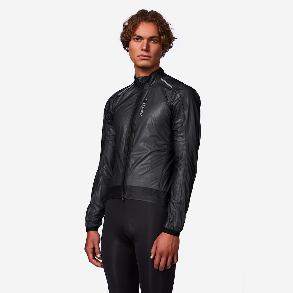 image 1 of Decathlon Men's Road Cycling Long-Sleeved Rainproof Jacket RCR Ultralight-Black