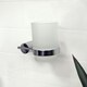 image 1 of Showerdrape Vitality Chrome Stainless Steel Wall Mounted Frosted Glass Toothbrush Holder