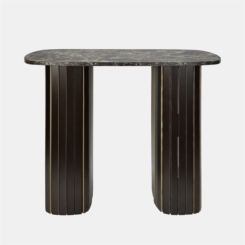 image 1 of OHS Madison Console Table Ribbed Engineered Wood Entryway Display Desk