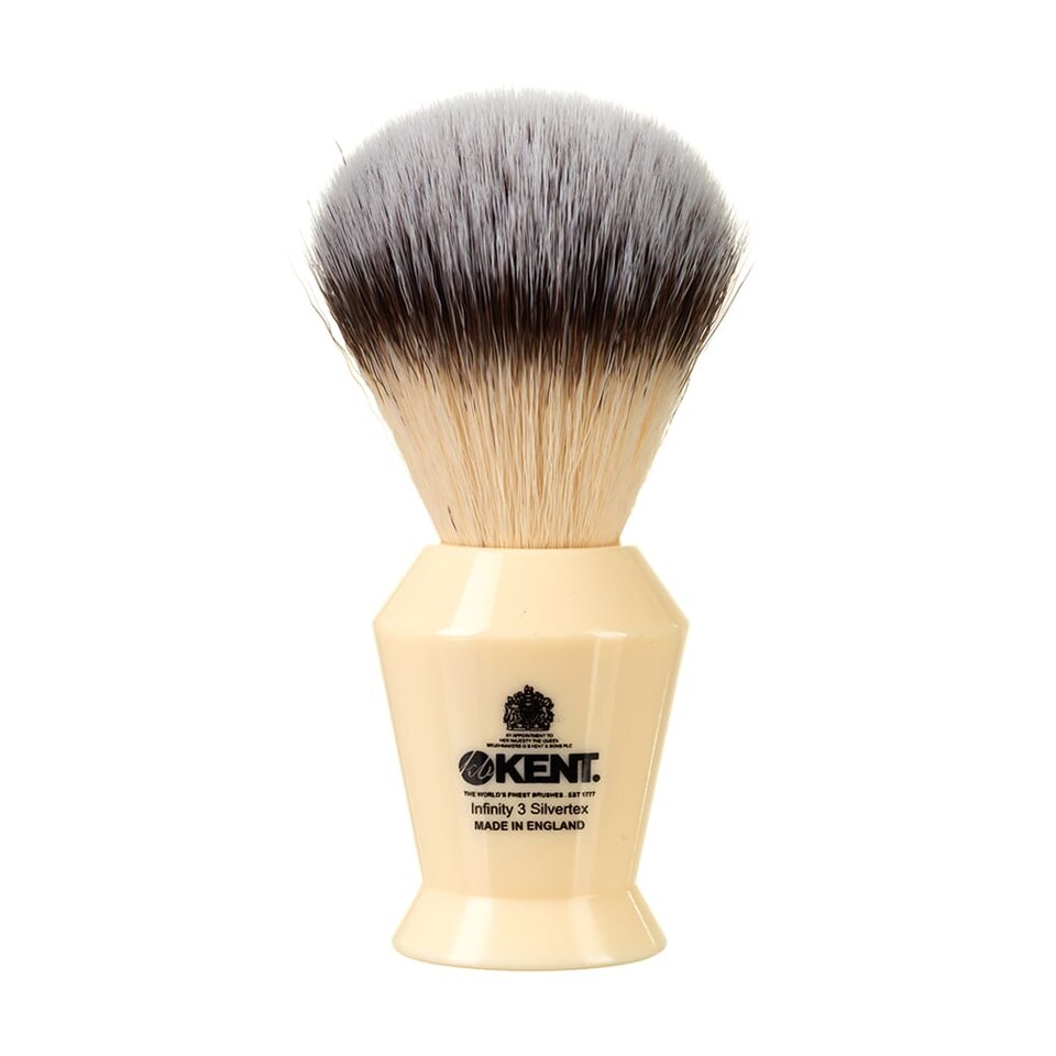 image 1 of Kent Brushes Infinity Plus Ivory White Synthetic Shaving Brush