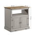 image 5 of Mercers Furniture Corona Grey Wax Straight TV Unit 2 Door 1 Open Shelf Cabinet Stand Solid Wood Pine Wooden with Mexican Styling