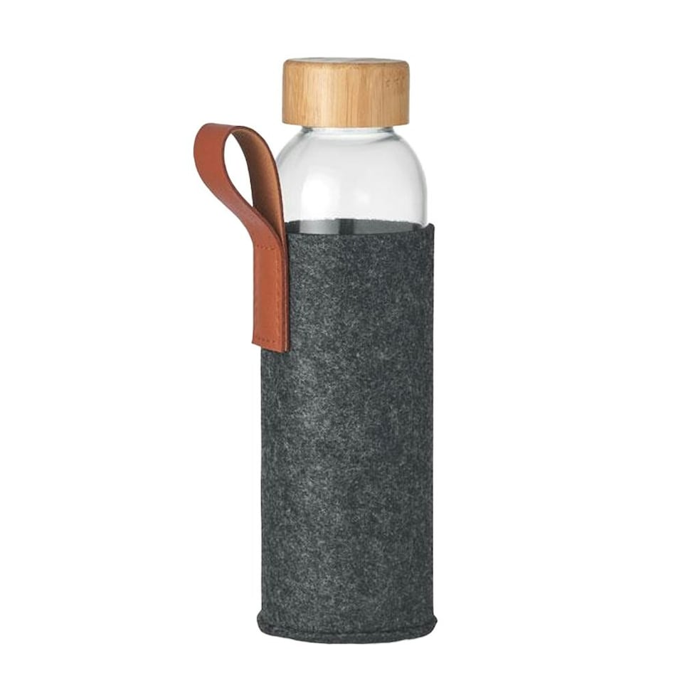 image 1 of MidOcean Thai Bamboo 500ml Water Bottle - Stone Grey - One Size | Black | One Size