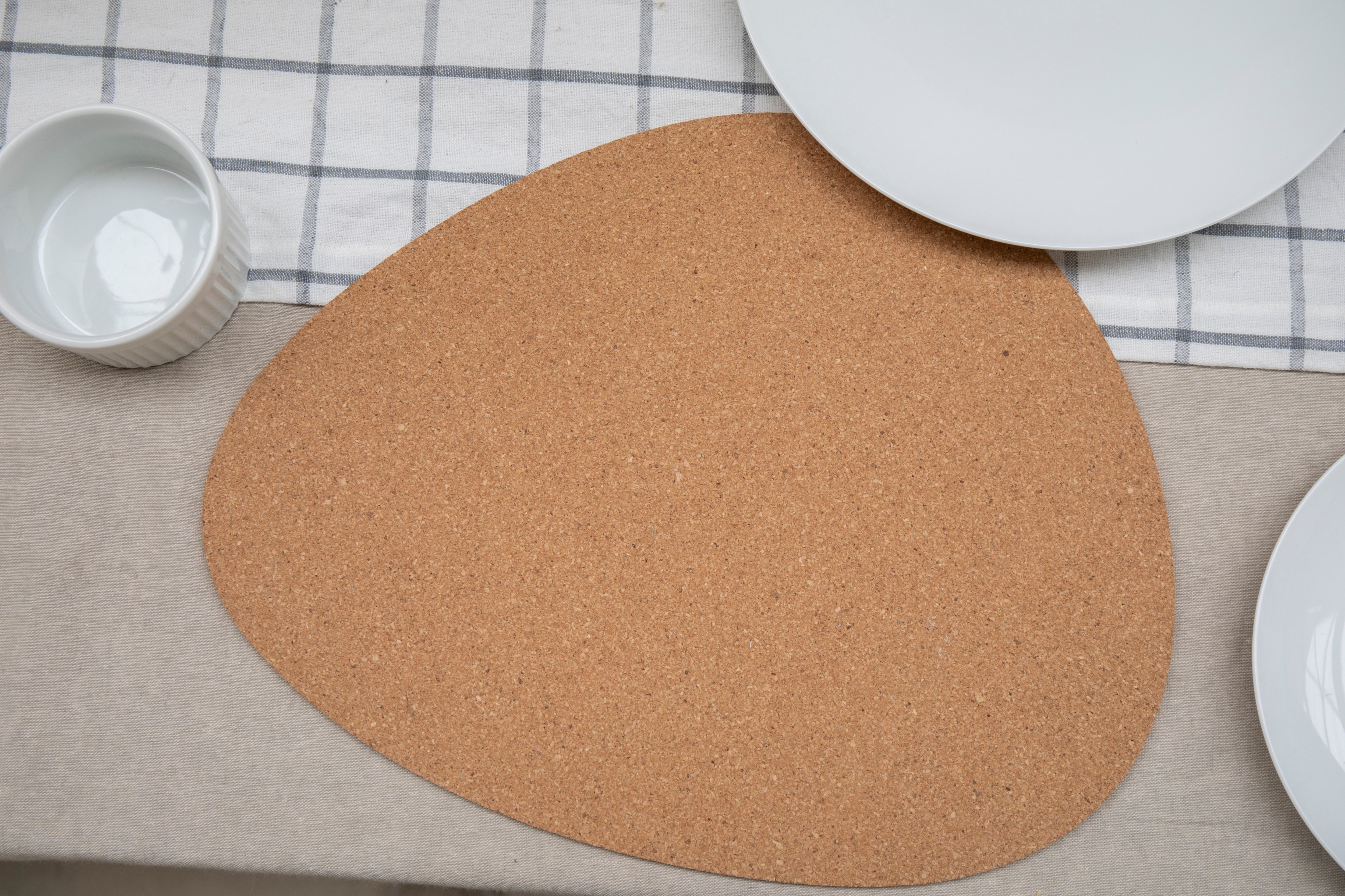 Mikasa Pebble-Shaped Cork Placemats, Set of 4, Natural, 38 x 30cm in Beige | Size: 38 x 30 cm