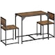 image 1 of Dining Table and Chairs Milton - 3-piece set | Brown | Industrial wood dark, rustic | 1