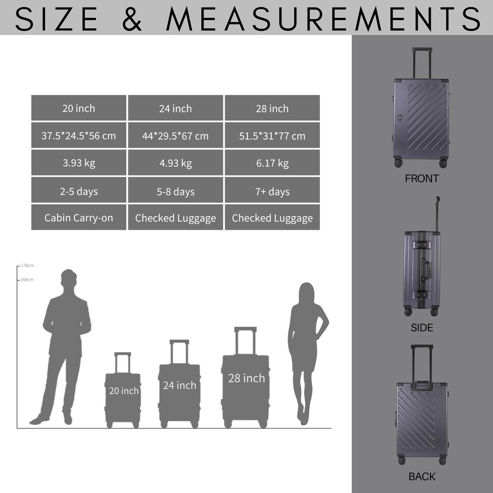image 1 of Zipperless Suitcase Set, PC Hard Shell, Small & Medium, TSA Lock