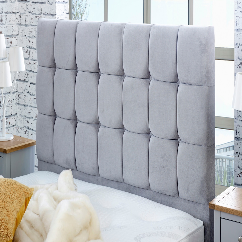 image 1 of Capri Plush Superking Bed Frame - Grey