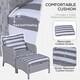 image 4 of Outsunny 5 Pieces Outdoor Patio Furniture Set Wicker Conversation Set Dark Grey