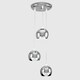 image 2 of ValueLights Retro Silver Chrome 3 Way Droplet Pendant Ceiling Light
