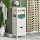 image 4 of SoBuy FRG127-W,Narrow Bathroom Cabinet with 2 Drawers and 1 Shelf | White | White