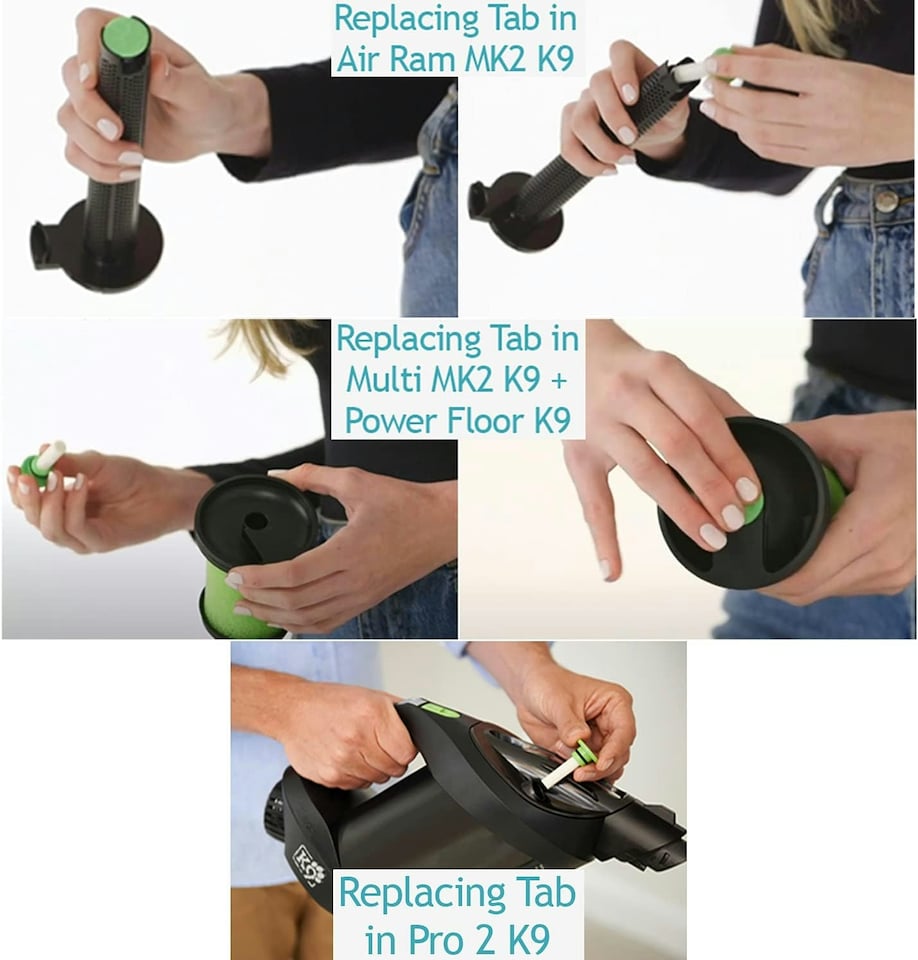 image 1 of SPARES2GO Scented Cartridge Freshener Tabs for GTECH AirRam Pro Multi MK2 K9 Vacuum 6 Pack