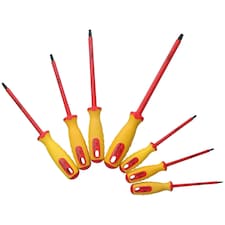 7pc VDE Insulated Torx Screwdrivers T10 - T40 for Electricians Or Hybrid Cars