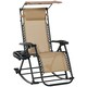 image 1 of Outsunny Folding Recliner Chair Outdoor Lounge Rocker Zero-Gravity Seat