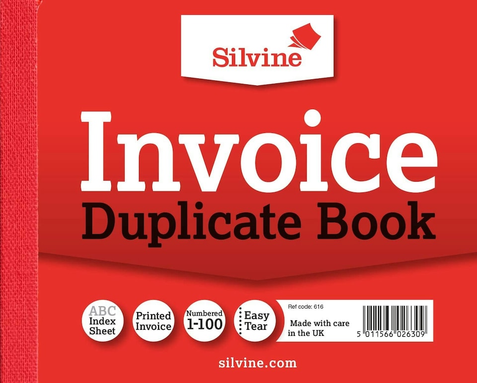 image 1 of Silvine Invoice Duplicate Memo Book 616 100 Pages 50 Sheets