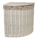 image 1 of Small Corner White Wash Laundry Basket with a Garden Rose Lining Multi | Garden Rose