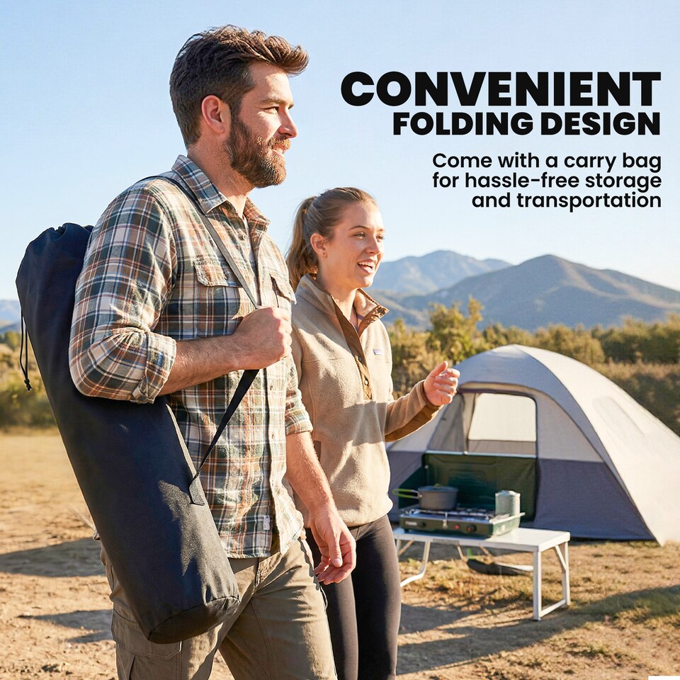 image 1 of Outsunny Sports Camping Chair Padded for Adults with Side Pocket Light Grey