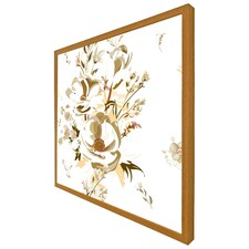 Golden flower print (Picture Frame) Brown | Oak | M
